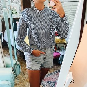 Striped Ruffle Blouse